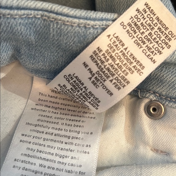 Good America - Good Legs Flare, light wash jeans, frayed hem, wide leg, size 14 - Picture 10 of 16